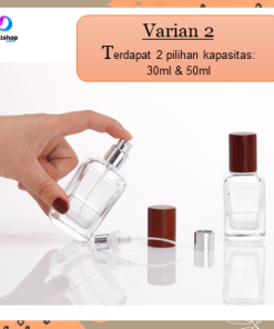 Botol Kosong Parfum Refil Spray Pres Parfume Bottle Bahan Kaca Tebal Tutup Botol Motif Kayu Estetik 30ml 50ml 100ml - Gambar 3