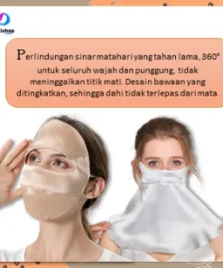 Masker Penutup Wajah Anti UV UPF 50+ Premium Pelindung Matahari Ultraviolet Bahan Sutra