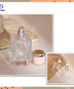 Botol Kosong Parfum Refil Spray Press Parfume Bottle Bahan Kaca Tebal Tutup Botol Motif Kayu Silinder Aesthetic 30ml 50ml 100ml