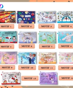 Alternative view of Pouch Bag Tas Tempat Buku atk File Folder A4 Motif Karakter Kartun Doraemon Marvel dll Bahan Kain Oxford