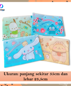 Pouch Bag Tas Tempat Buku atk File Folder A4 Motif Karakter Kartun Doraemon Marvel dll Bahan Kain Oxford - Gambar 5