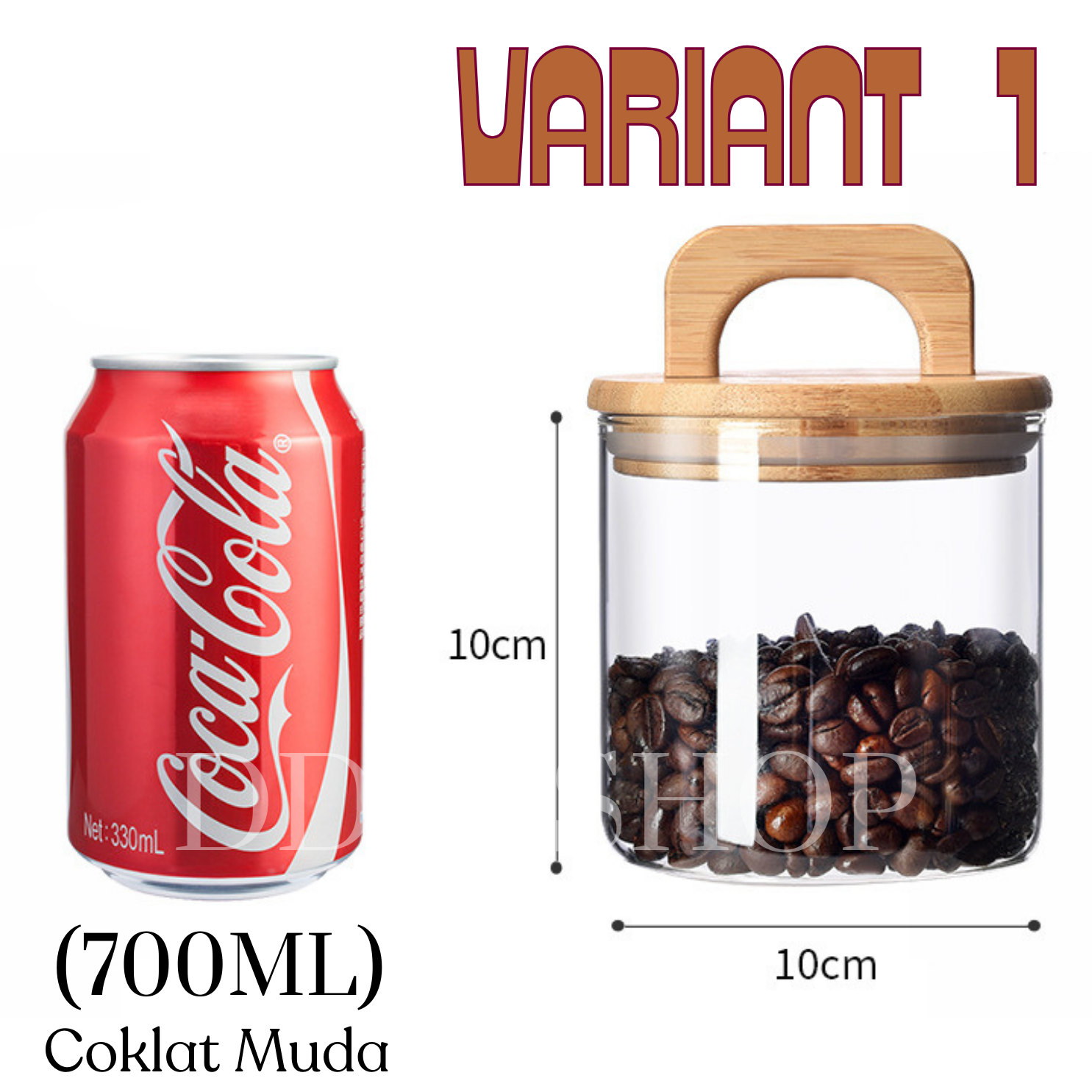 Toples Kaca Bening Aesthetic Food Container Kotak Penyimpanan Makanan Kue Kering Cookies Lebaran Kedap Udara Tutup Kayu - Gambar 9
