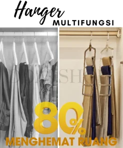 Gantungan Baju Hanger Serbaguna Rak Gantung Susun Hijab Kerudung Celana Aesthetic Plastik Tebal