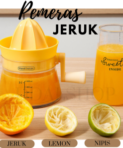 Alat Peras Jeruk Mesin Pemeras Jeruk Nipis Lemon Hand Juicer Dengan Gelas Ukur Takar