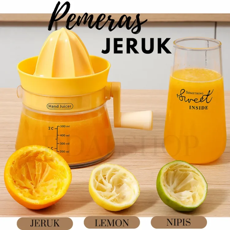 Alat Peras Jeruk Mesin Pemeras Jeruk Nipis Lemon Hand Juicer Dengan Gelas Ukur Takar