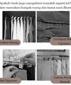 Alternative view of Gantungan Baju Hanger Serbaguna Rak Gantung Susun Hijab Kerudung Celana Aesthetic Plastik Tebal