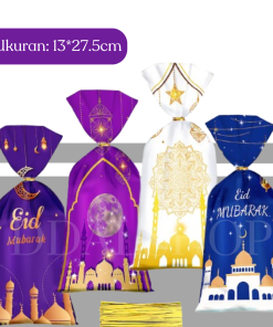 Plastik Snack Lebaran GoodieBag Hampers Idul Fitri Plastic Eid Mubarak Tas Bingkisan Graduation 12Pc - Gambar 7