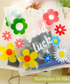 Kantong Plastik Bening Motif Print Bunga Lucu Plastic Kresek Kemasan Goodie Bag Bahan HDPE - Gambar 8