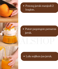 Alat Peras Jeruk Mesin Pemeras Jeruk Nipis Lemon Hand Juicer Dengan Gelas Ukur Takar - Gambar 5