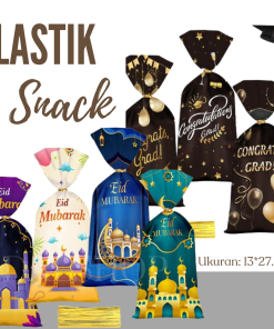 Plastik Snack Lebaran GoodieBag Hampers Idul Fitri Plastic Eid Mubarak Tas Bingkisan Graduation 12Pc
