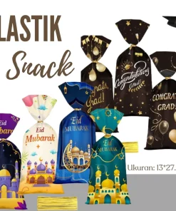 Plastik Snack Lebaran GoodieBag Hampers Idul Fitri Plastic Eid Mubarak Tas Bingkisan Graduation 12Pc