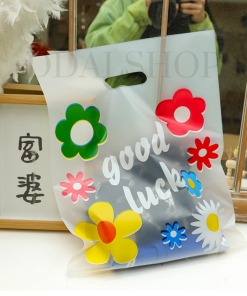 Kantong Plastik Bening Motif Print Bunga Lucu Plastic Kresek Kemasan Goodie Bag Bahan HDPE - Gambar 6
