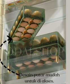 Alternative view of Rak Tatakan Telor Defect Tempat Kotak Penyimpanan Telur Grade B Susun Dapat Diputar Bahan PET