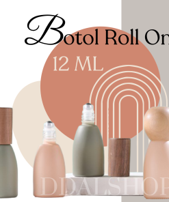 Botol Parfum Kaca Aesthetic Roll On 12Ml Unik Lucu Bottle Travel Premium Dengan Tutup Kayu