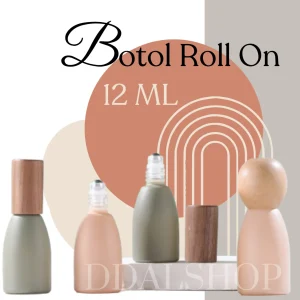 Botol Parfum Kaca Aesthetic Roll On 12Ml Unik Lucu Bottle Travel Premium Dengan Tutup Kayu