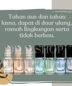 Botol Parfum Roll On Mini Transparan Warna Warni Bottle Kaca Kosong Isi Ulang Refill Size 3ml - Gambar 4