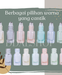 Alternative view of Botol Parfum Roll On Mini Transparan Warna Warni Bottle Kaca Kosong Isi Ulang Refill Size 3ml