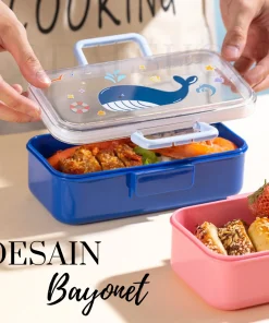 Alternative view of Tempat Makan Anak Lunch Box Set Kotak Bekal Karakter Lucu Anti Tumpah Tahan Panas Bisa Masuk Microwave