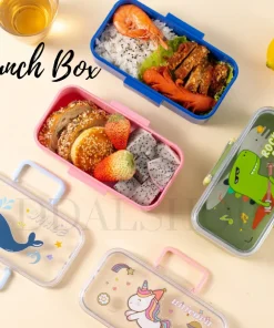 Tempat Makan Anak Lunch Box Set Kotak Bekal Karakter Lucu Anti Tumpah Tahan Panas Bisa Masuk Microwave