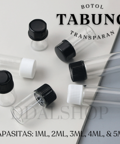 Botol Kosong Essens Cairan Serum Skincare Oil Medis Bottle Kaca Transparan Size 1ml 2ml 3ml 4ml 5ml