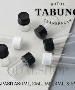 Botol Kosong Essens Cairan Serum Skincare Oil Medis Bottle Kaca Transparan Size 1ml 2ml 3ml 4ml 5ml