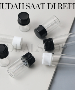 Botol Kosong Essens Cairan Serum Skincare Oil Medis Bottle Kaca Transparan Size 1ml 2ml 3ml 4ml 5ml - Gambar 3