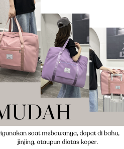 Tas Polos Travel Wanita Bag Jumbo Lipat Anti Air Cocok Untuk Travelling Sport Olahraga - Gambar 3