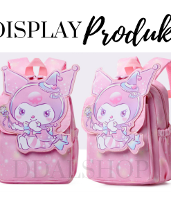 Tas Ransel Anak Perempuan Tas Sekolah Bergambar Sanrio Kuromi Hello Kitty Ransel Anti-Air Bahan Nilon - Gambar 4