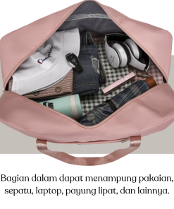 Tas Polos Travel Wanita Bag Jumbo Lipat Anti Air Cocok Untuk Travelling Sport Olahraga - Gambar 5