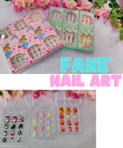 Nail Art Kuku Palsu Fake Tahan Lama Include Lem Gel Stiker Mainan Anak-anak