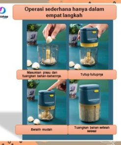 Alternative view of Blender Portable USB Mini Chopper Penggiling Daging Bumbu 3 Mata Pisau Baja Tahan Karat