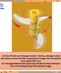 Blender Portable USB Mini Chopper Penggiling Daging Bumbu 3 Mata Pisau Baja Tahan Karat - Gambar 4