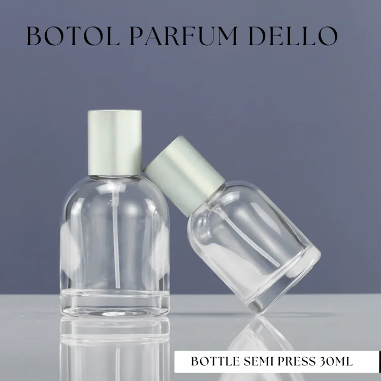 Botol Kosong Parfum Refil Spray Semi Press Parfume Bottle Travel Bahan Kaca Tebal Tutup Alumunium Size 30ml