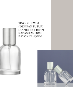 Botol Kosong Parfum Refil Spray Semi Press Parfume Bottle Travel Bahan Kaca Tebal Tutup Alumunium Size 30ml - Gambar 5