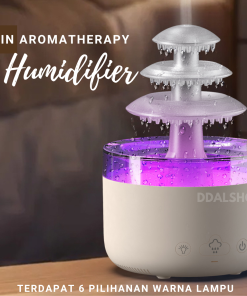 Humidifier Lampu Tidur Aromaterapi Pengatur Kelembapan Udara Aromatherapy Unik Bentuk Uap Air Hujan