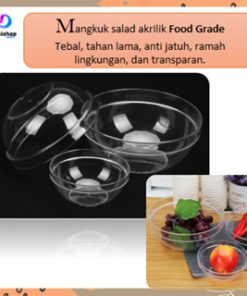 Mangkok Plastik Wadah Tempat Salad Buah Mangkuk Estetik Bahan Akrilik Bening Bowl Cup Dessert