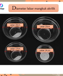 Mangkok Plastik Wadah Tempat Salad Buah Mangkuk Estetik Bahan Akrilik Bening Bowl Cup Dessert - Gambar 3