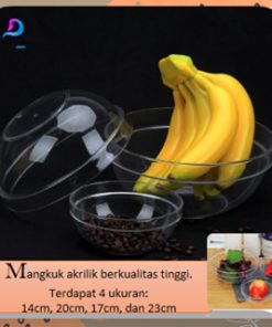 Mangkok Plastik Wadah Tempat Salad Buah Mangkuk Estetik Bahan Akrilik Bening Bowl Cup Dessert - Gambar 5