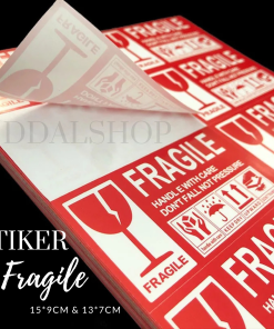 Stiker Label Fragile Pelindung Pengamanan Paket Fragil Sticker Tempel Ukuran 150*90MM 130* 70MM