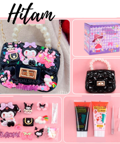 Tas Anak Perempuan Slingbag Mini Karakter Sanrio Kuromi Bag Pesta DIY Unik Lucu - Gambar 6