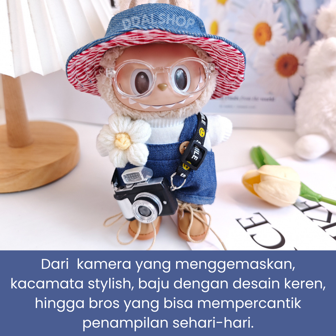 Aksesoris Boneka Viral Pernak Pernik Labubu Baju Celana Kacamata Topi Tas Sepatu - Gambar 3