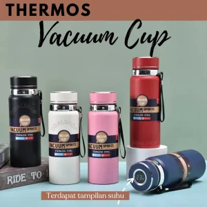 Termos Stainless Steel Tahan Panas Dingin Dengan Pengaturan Suhu Otomatis Thermos Travel Bahan Sus 304 Anti Karat