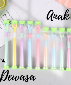 Sikat Gigi Anak Dewasa 2 In 1 Toothbrush Dental Care Pembersih Gigi Travel Portable Silikon Lembut - Gambar 7