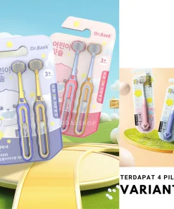 Alternative view of Sikat Gigi Anak 2 In 1 Toothbrush Toiletries Travel Kit Pembersih Gigi 3 Sisi Portable Bahan Silikon Bulu Sikat Halus Lembut Desain Korea