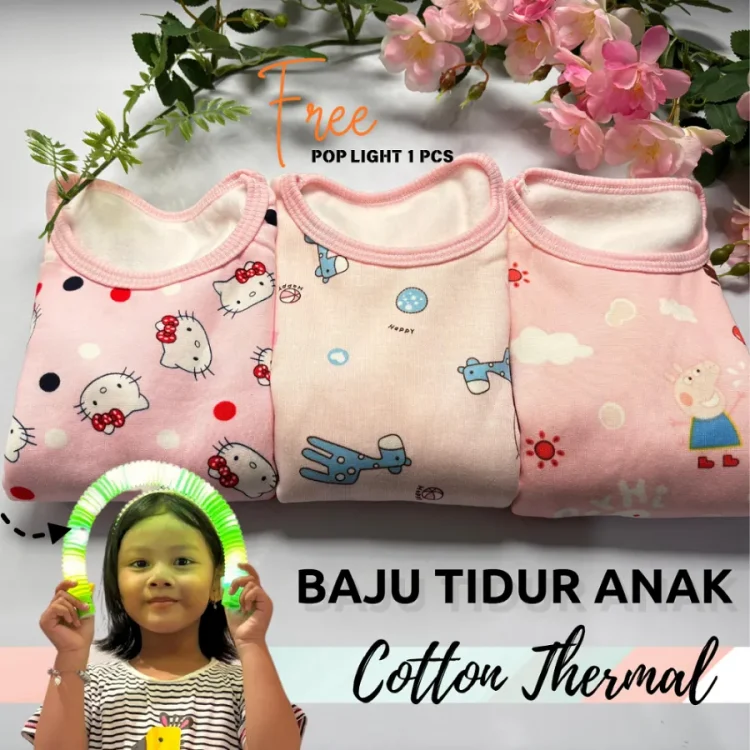 baju tidur anak perempuan setelan anak motif lucu bahan berkualitas import