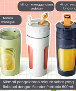 Alternative view of Blender Portable Juicer Buah Tumbler Travelling Blander 4 Mata Pisau Bahan Tritan Bpa Free Kapasitas 600Ml