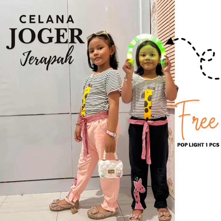 Celana Jogger Anak Perempuan Import Bahan 100% Katun Berkualitas Usia 2-8 tahun