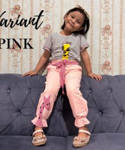 Celana Jogger Anak Perempuan Import Bahan 100% Katun Berkualitas Usia 2-8 tahun - Gambar 3