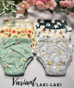 Popok celana Kain 6 LayersMotif Kartun Dapat Dicuci Untuk Toilet Training - Gambar 3