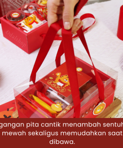 HardBox Aesthetic Box Gift Serbaguna Hampers Hari Raya Kotak Kemasan Tutup Mika Dengan Tali Pita - Gambar 7
